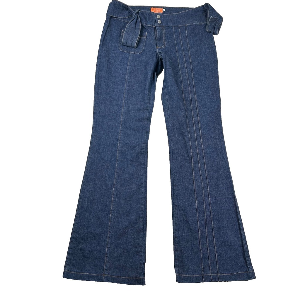 Vintage Karl Kani Jeans Womens 12 Boot Cut Belted Bareback Pockets Y2K Taiwan